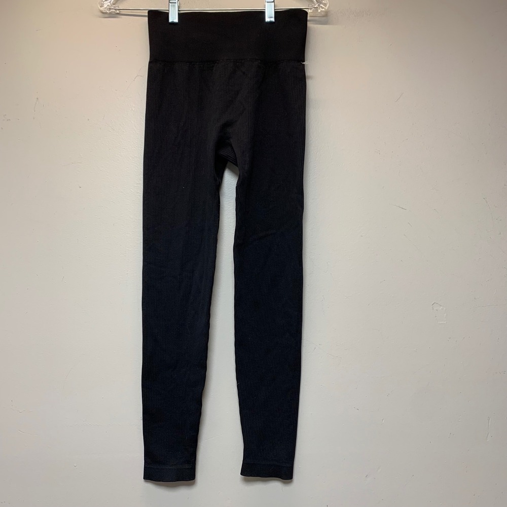 Bongo Leggings Women S/M Black Excellent Ribbed High Rise Athleisure
